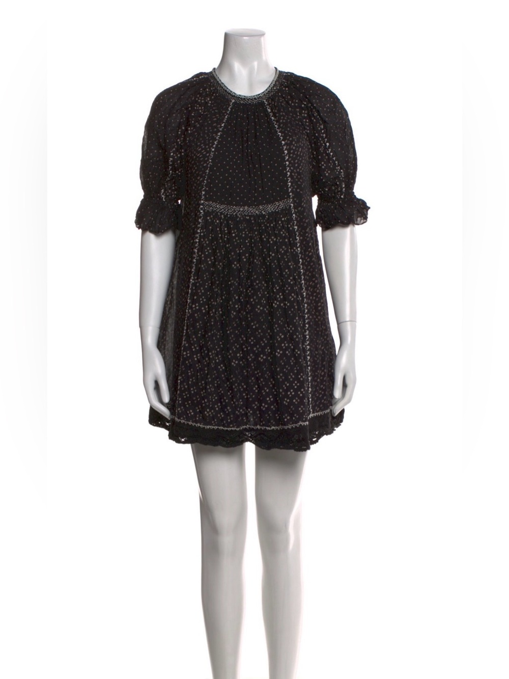 Ulla Johnson Feroz Mini Dress Sz 4 Black Boho Prairie Designer - Picture 3 of 9